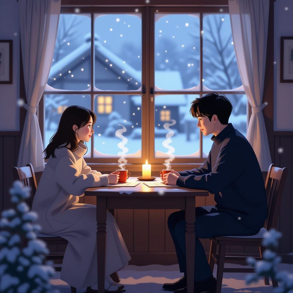 Cozy Church Scene in Anime Style