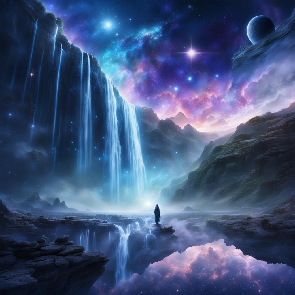 Spectacular Waterfall of Stars and Galaxies