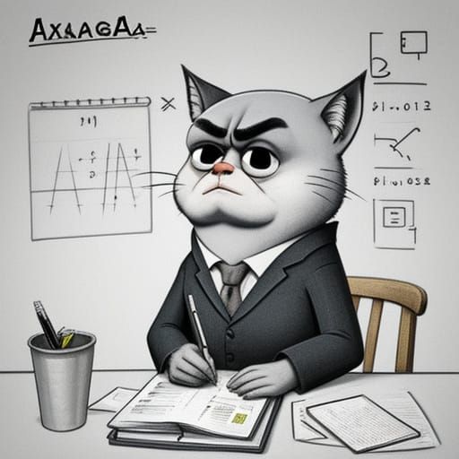 Grumpy Character Learning Algebra