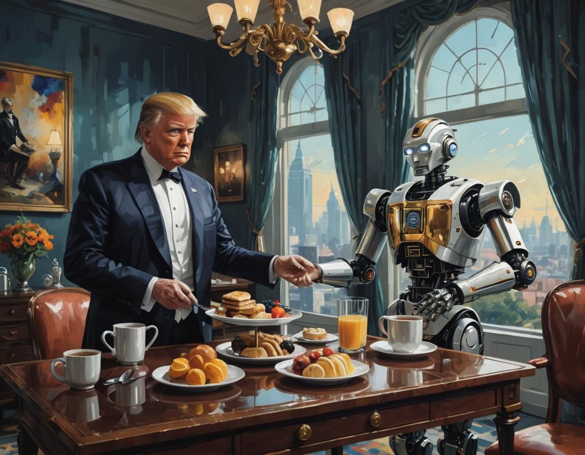Trump and his robot butler