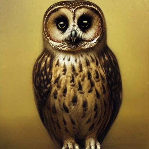 Owl in Classical Figurative Style