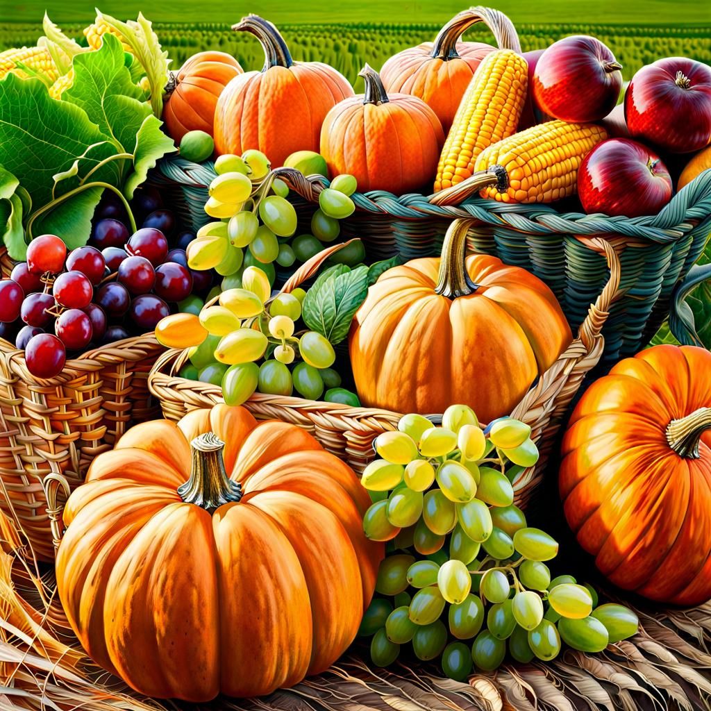 Abundant Autumn Harvest on Rural Farm