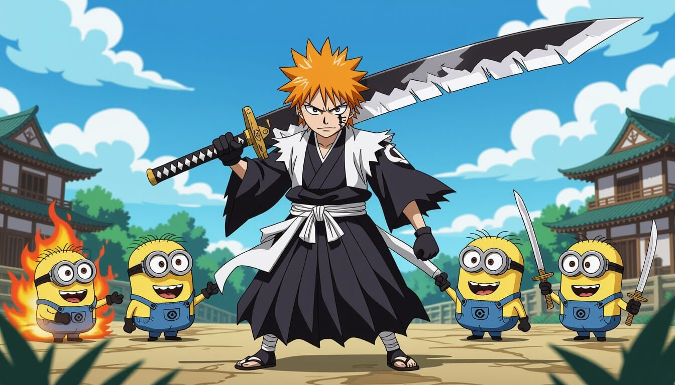 Minions as Bleach Shinigami in Dynamic Anime Battle