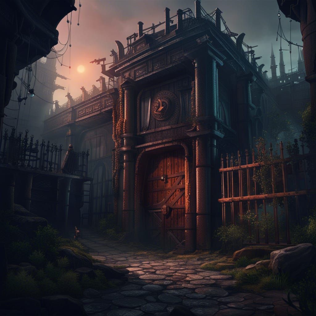 Detailed 2D Prison Escape Scene