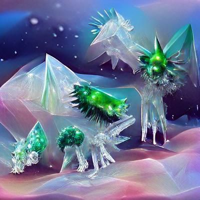 Crystalline Structures on an Alien Green Planet