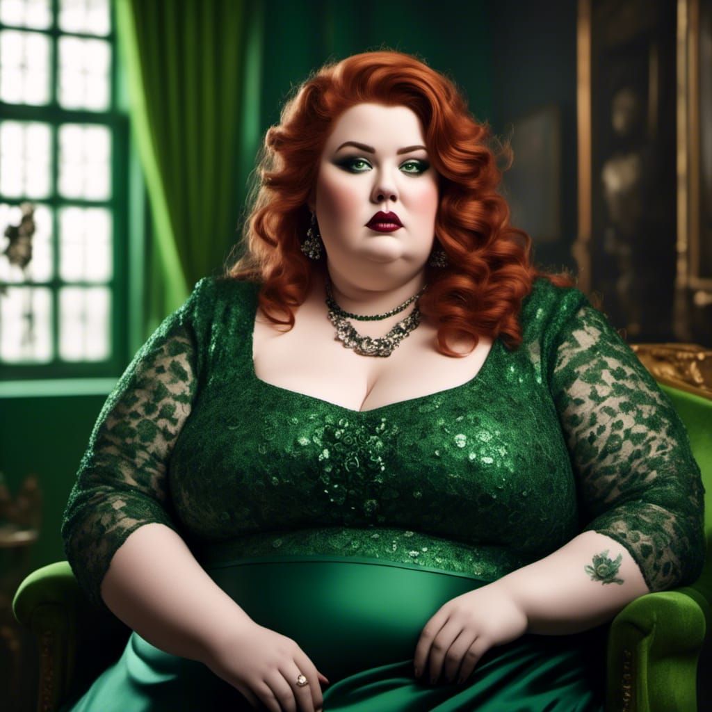 Majestic Plus-Size Woman on Throne, Hyperrealistic Pastel Po...