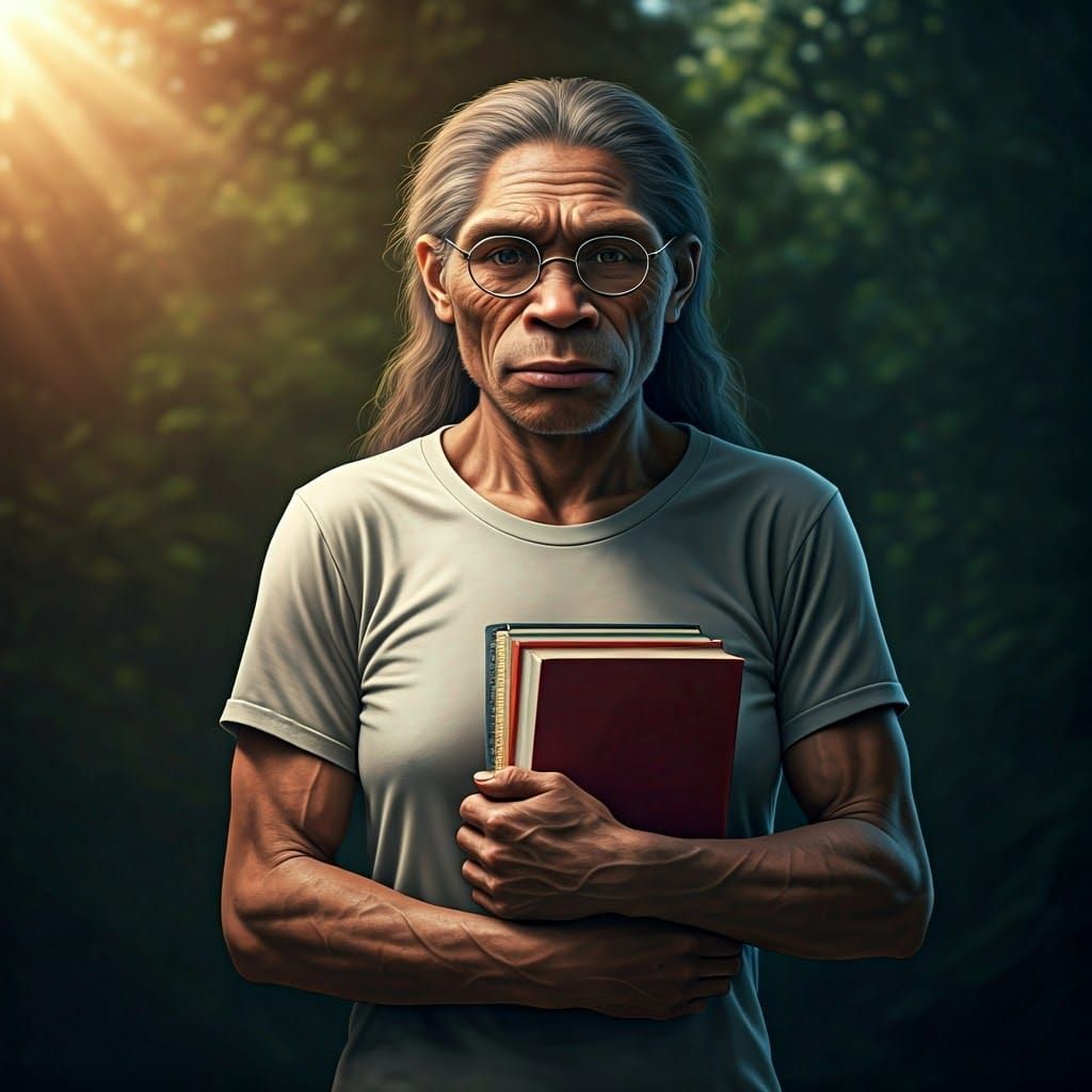 A Neanderthal Scholar in a Sunny Setting