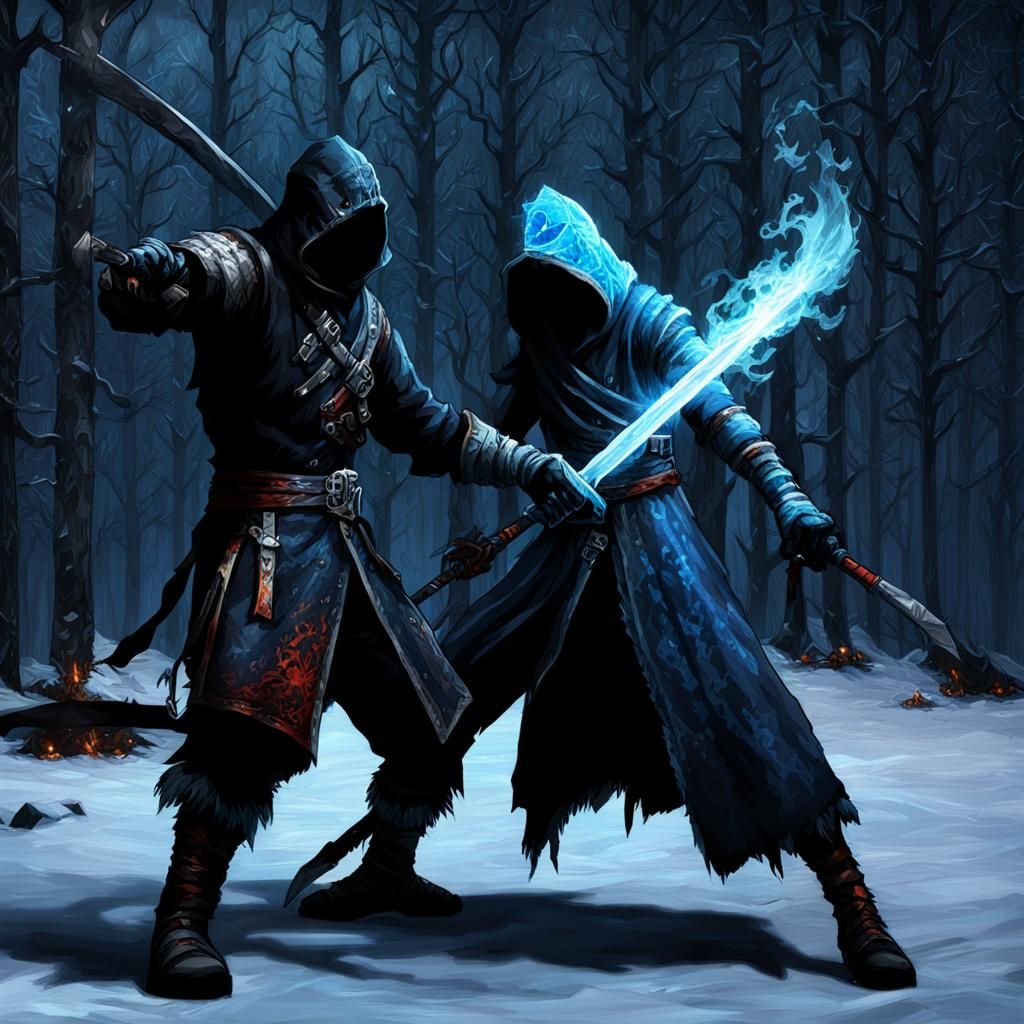 Undead Shadow Assassin Duel: Fire and Ice