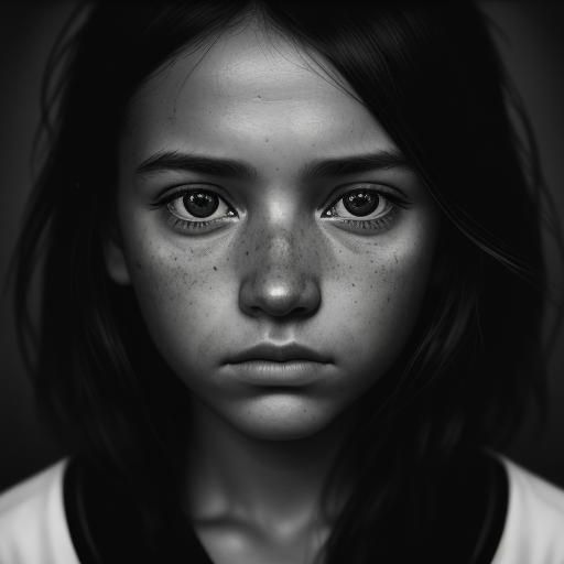 Striking Black and White Portrait in Ambient Light