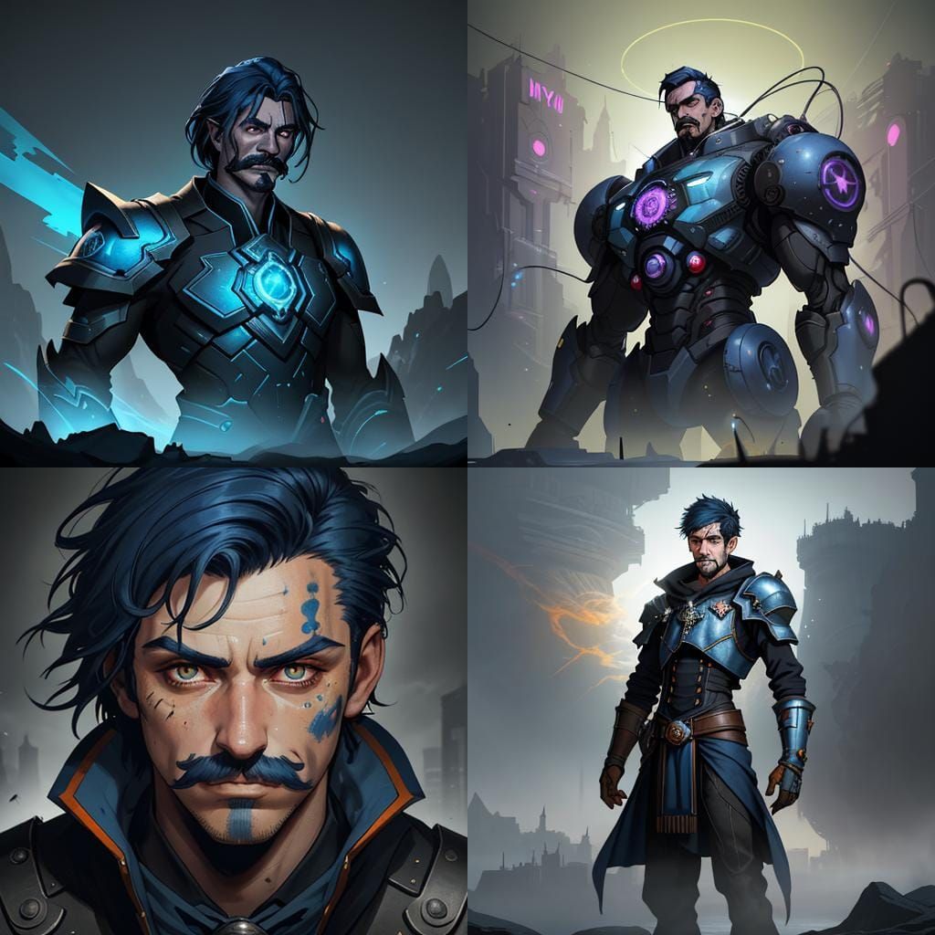 Magician Portrait in Futuristic Fantasy World