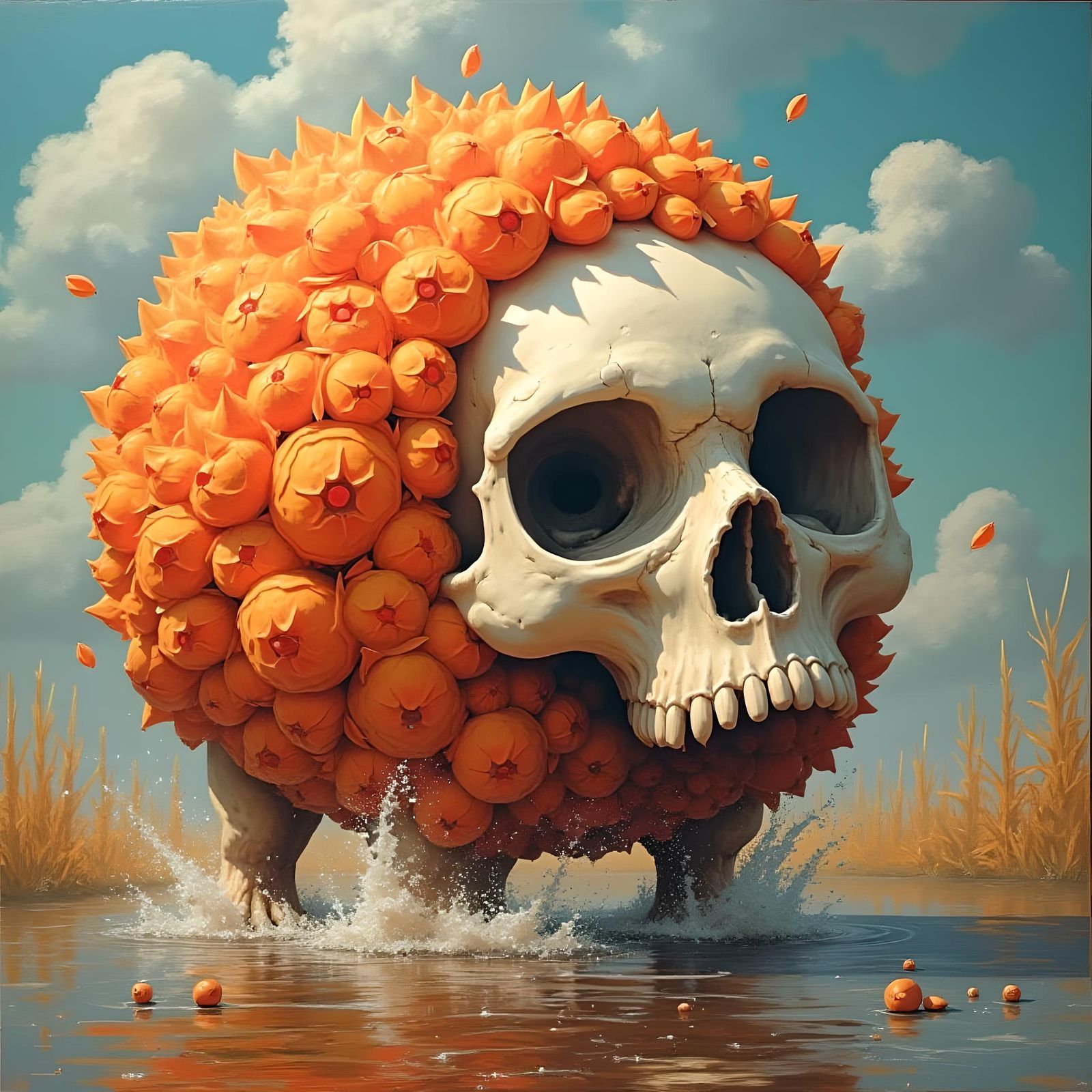 Surreal Snail Skates Through the Cosmos