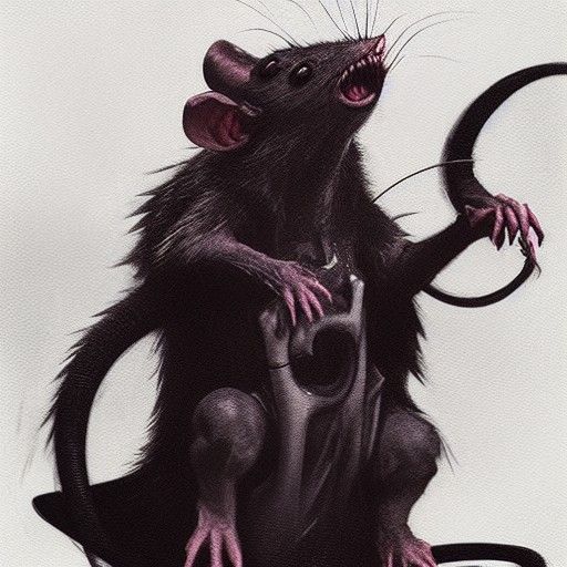 Sinister Evil Rat Illustration