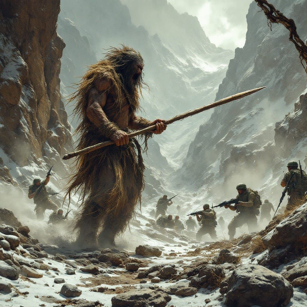 Marines Clash with Giant Caveman in Afghanistan Mountains