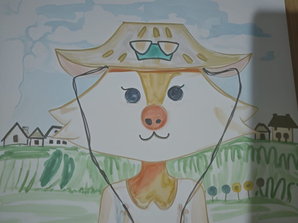 Chibi Calico Cat in Studio Ghibli Anime Style