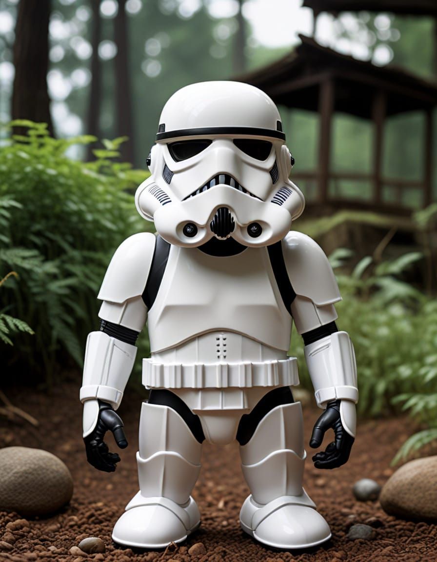 Whimsical Stormtrooper in a Fantastical Storm
