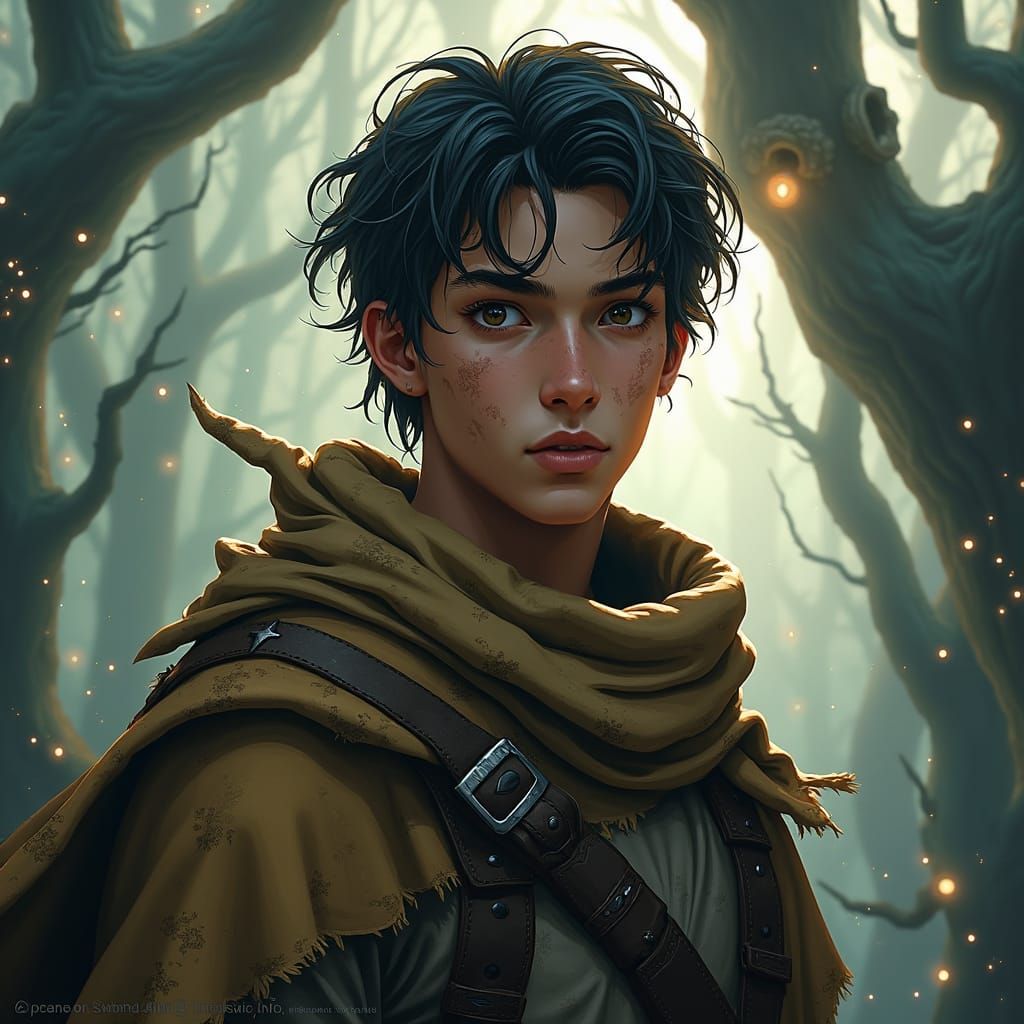 Young Leader in Whispering Woods: Fantasy Concept Art