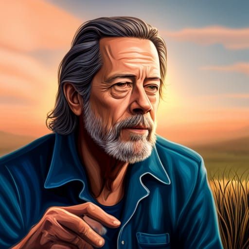 Alan Watts Giving a Talk: Hyperrealistic Portrait