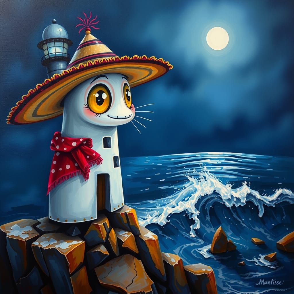 Portrait of anthropomorphic lighthouse