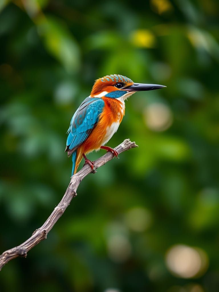 Kingfisher Portrait: Majestic Bird on Branch
