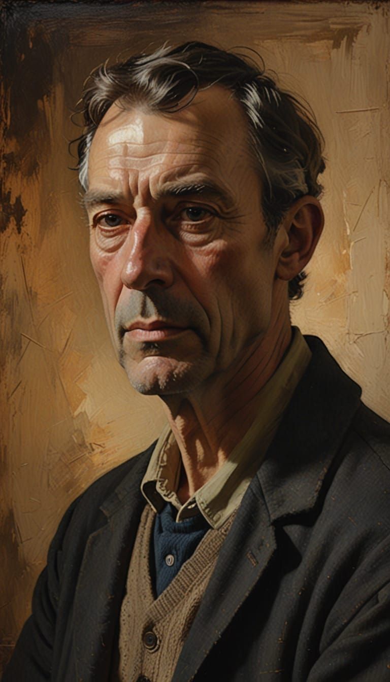 Thoughtful Gentleman in Earthy Hues