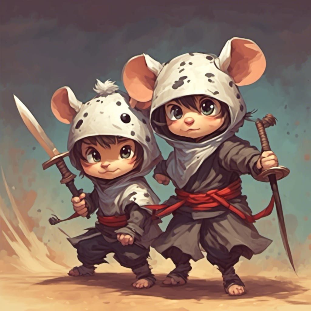 Anime Ninjas: Mouse and Cow Battle
