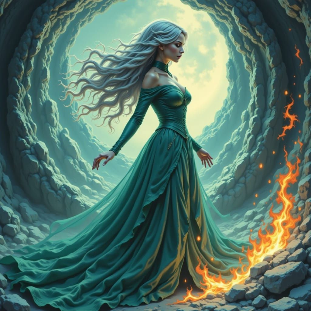 Goddess of ice and fire <lora:Beyond the Veil:1.0> Hyperlink Dynamic lighting