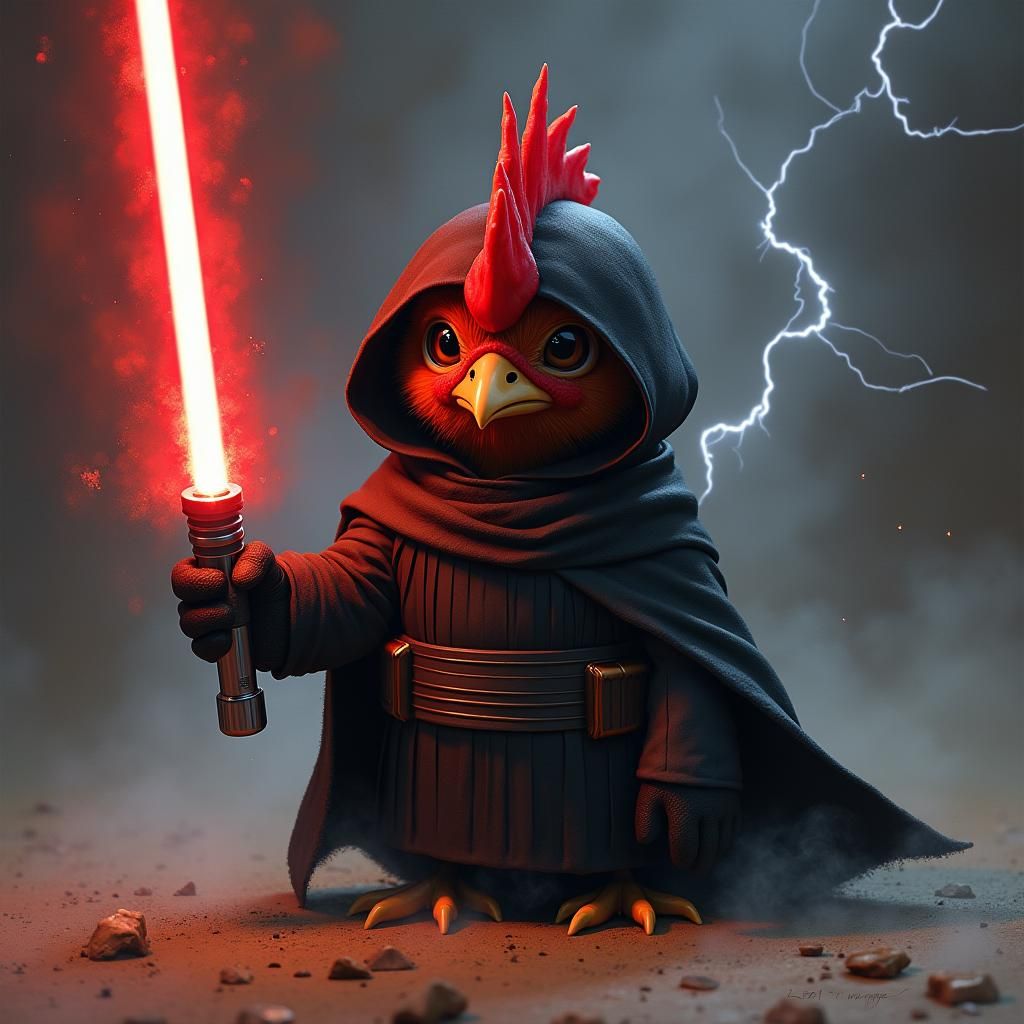 Kylo Ren Hen in Oil Painting Style