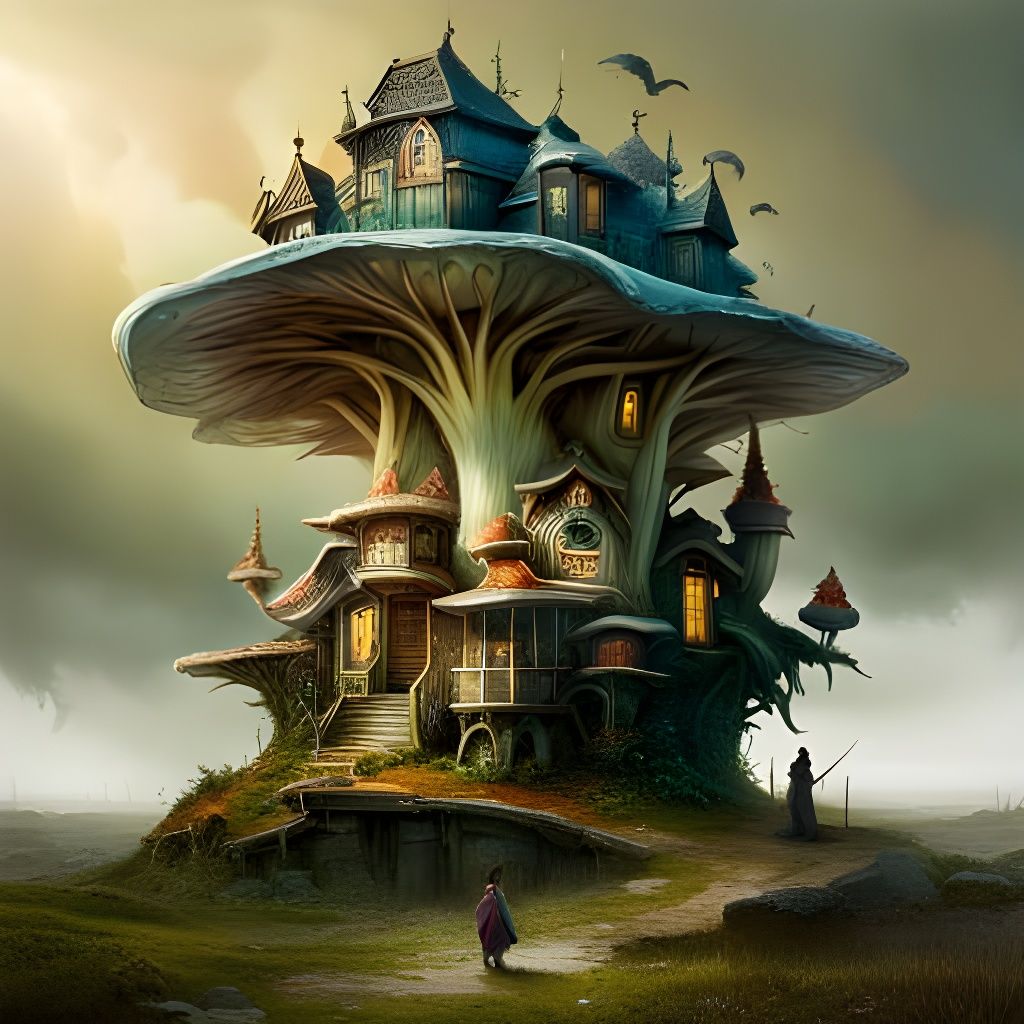 Faerie Houses Carved into Giant Mushrooms