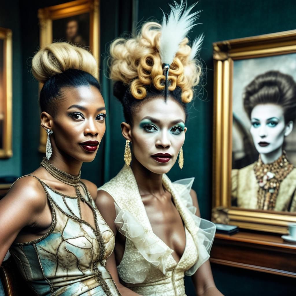 Polychromatic Gallery Scene in Hyperrealism