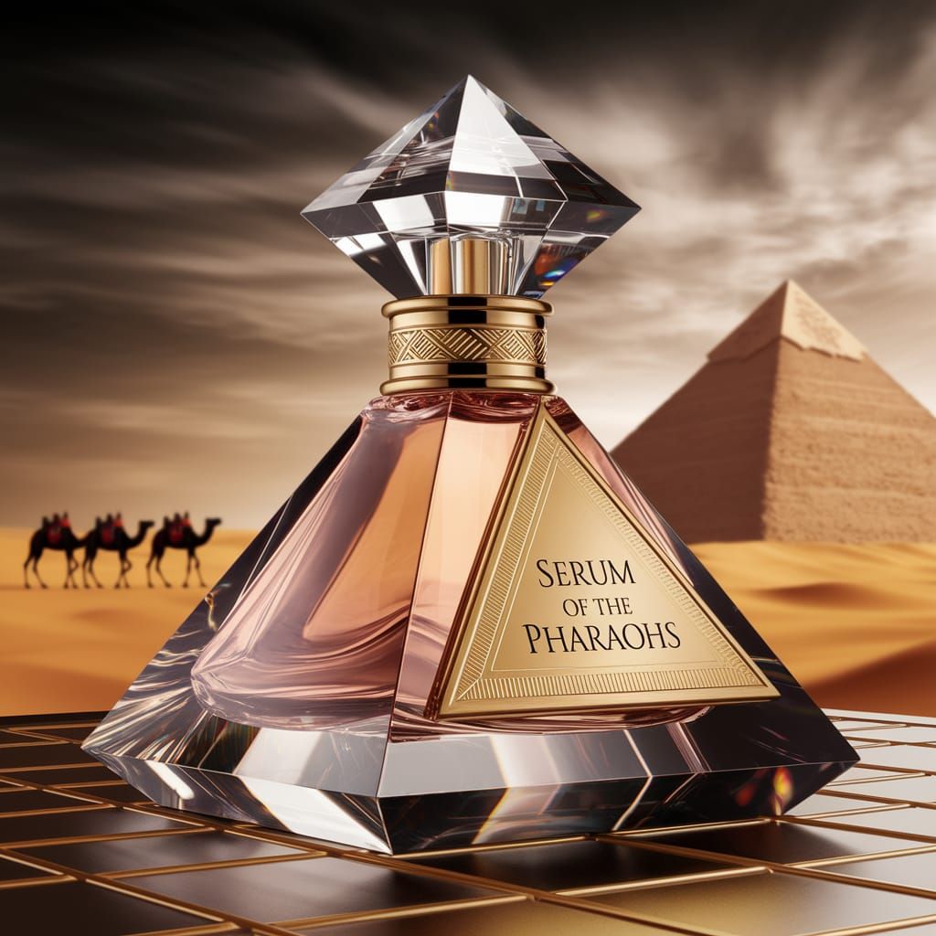 Ancient Egyptian Perfume Bottle in Luxurious Gold