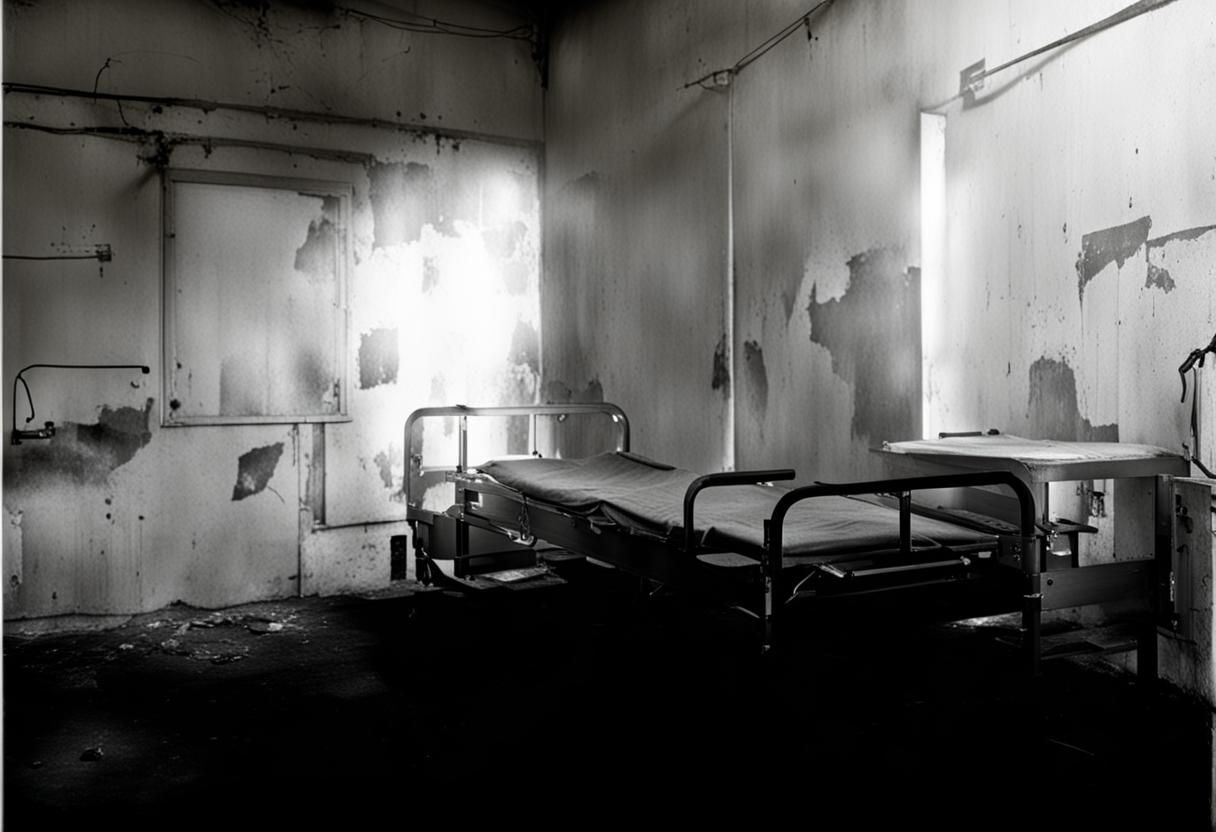 Creepy Derelict Asylum with Medical Equipment