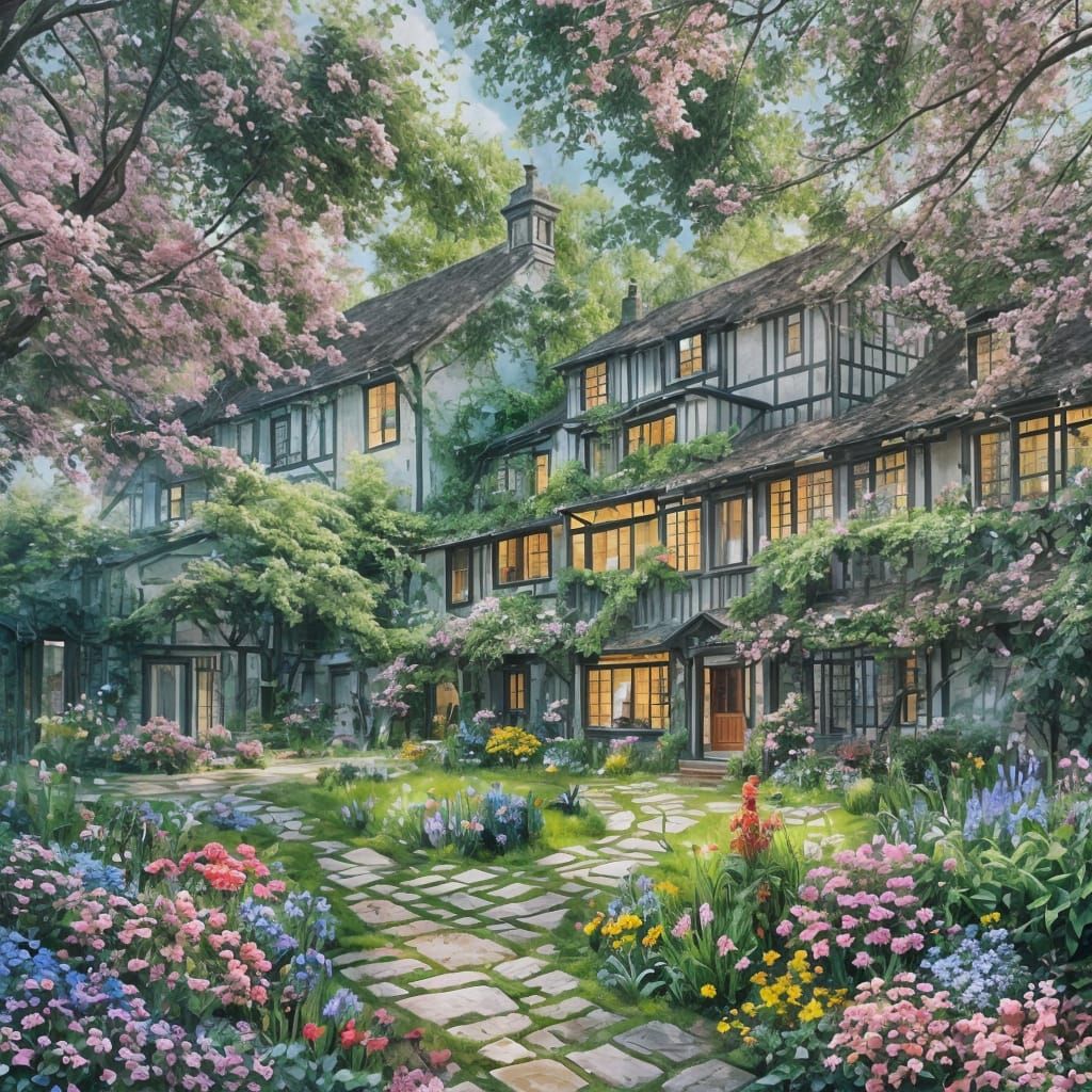 Volcanic Eruption Ink Painting of Ancient Tragedy