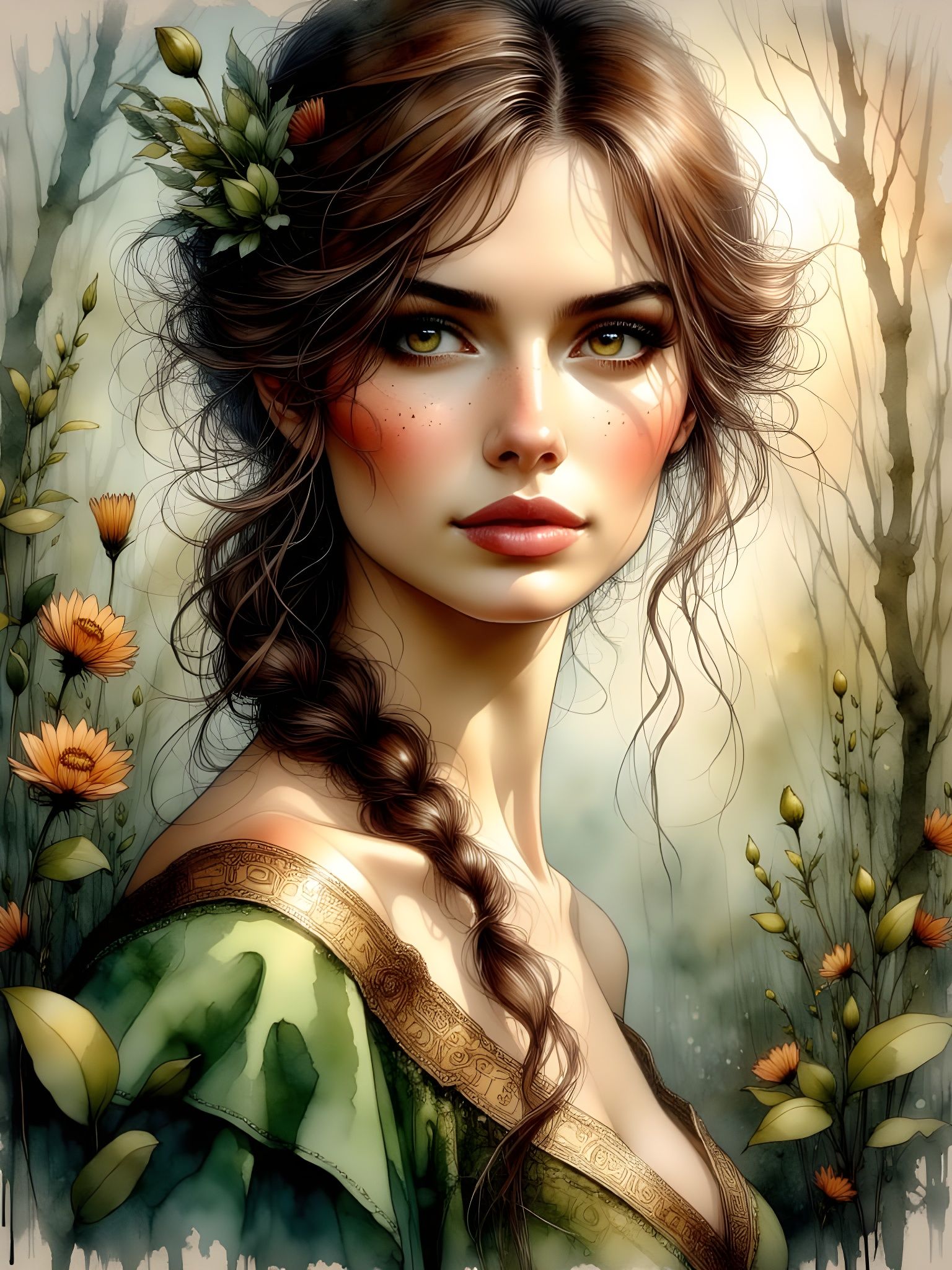 Ethereal Norse Goddess with Magical Aura