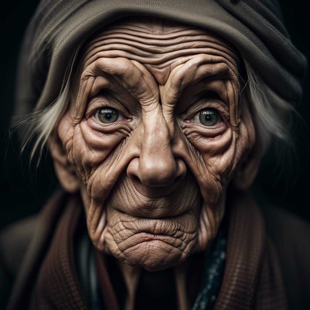 Intense Portrait of an Old Woman