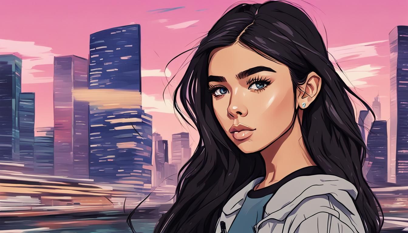 Madison Beer Portrait in Anime Style