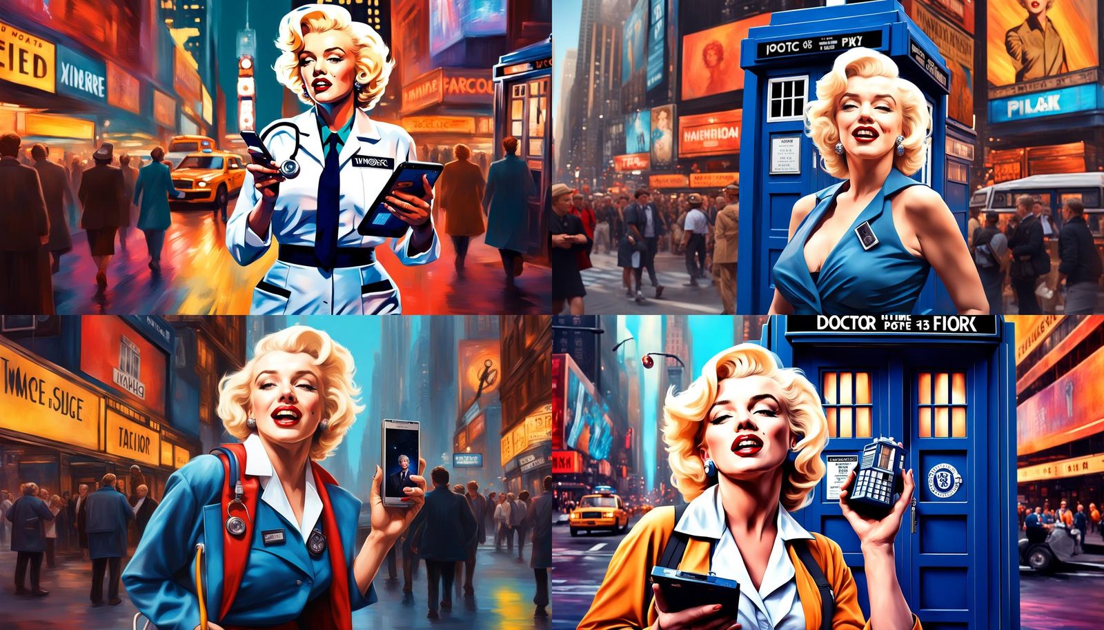 Marilyn Monroe as Time Traveler in Times Square