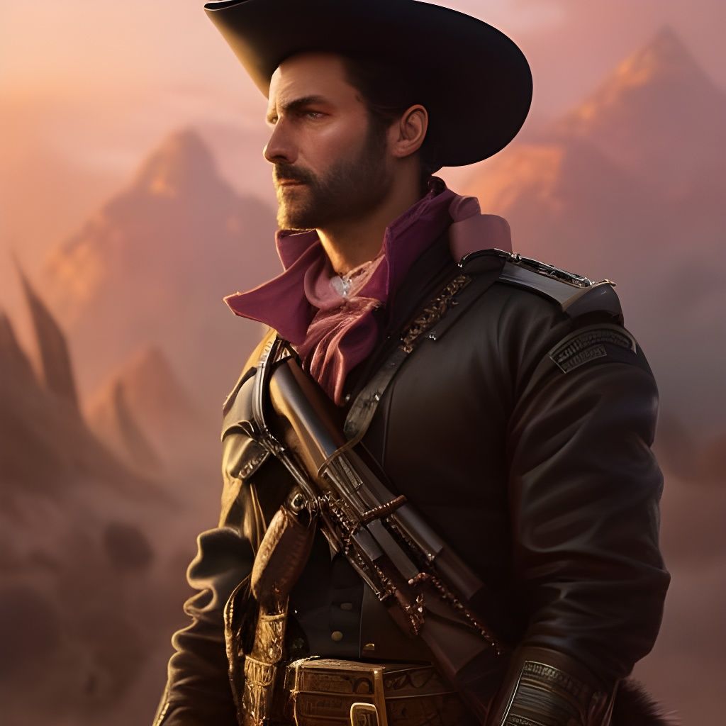 1850s Cowboy Portrait in Hyperrealistic Style