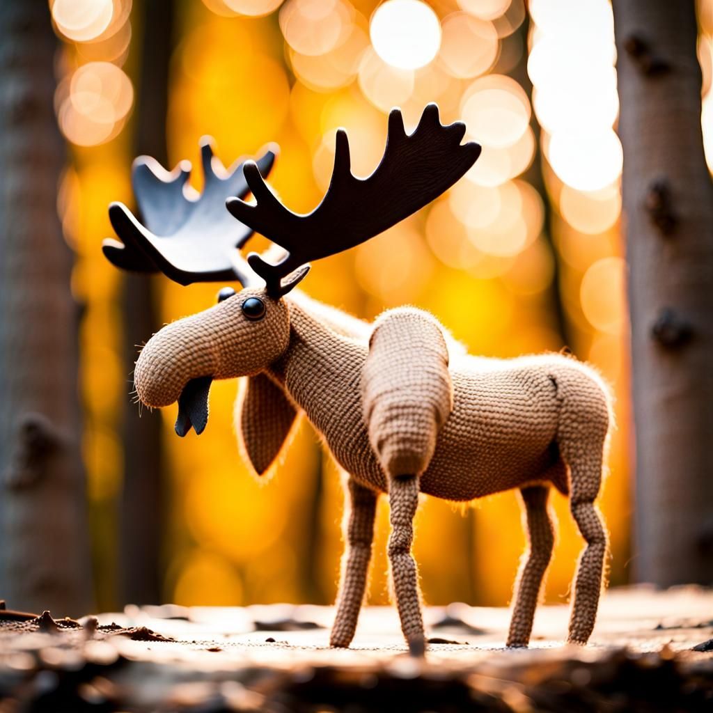 Moose in Burlap Forest: Professional Photography