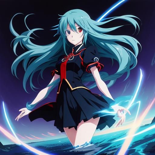 Anime Girl in Cel-Shaded Manga Style