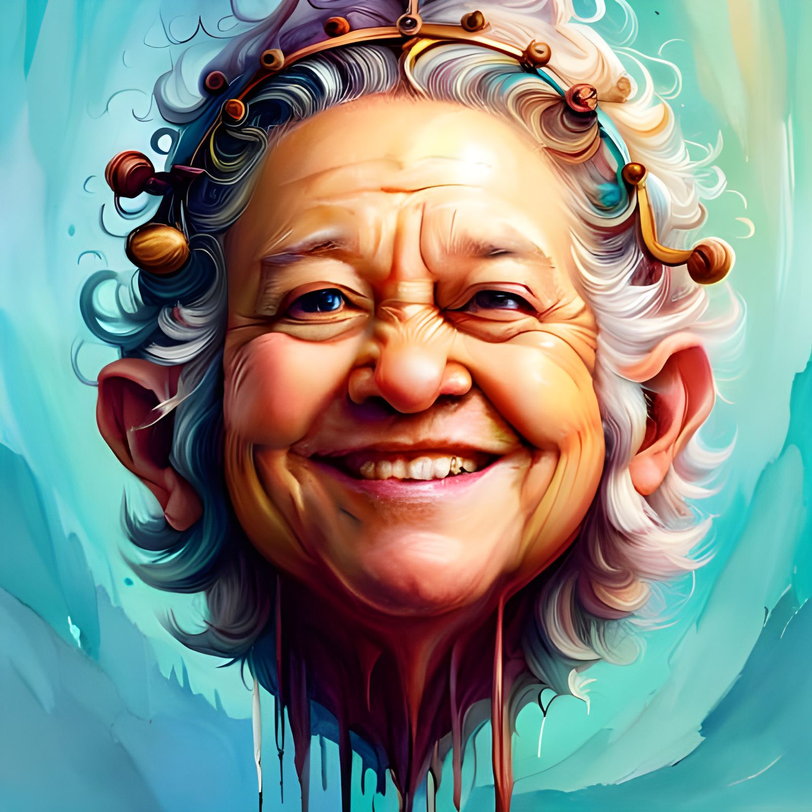 Laughing Egg Portrait: Adorable Whimsical Art