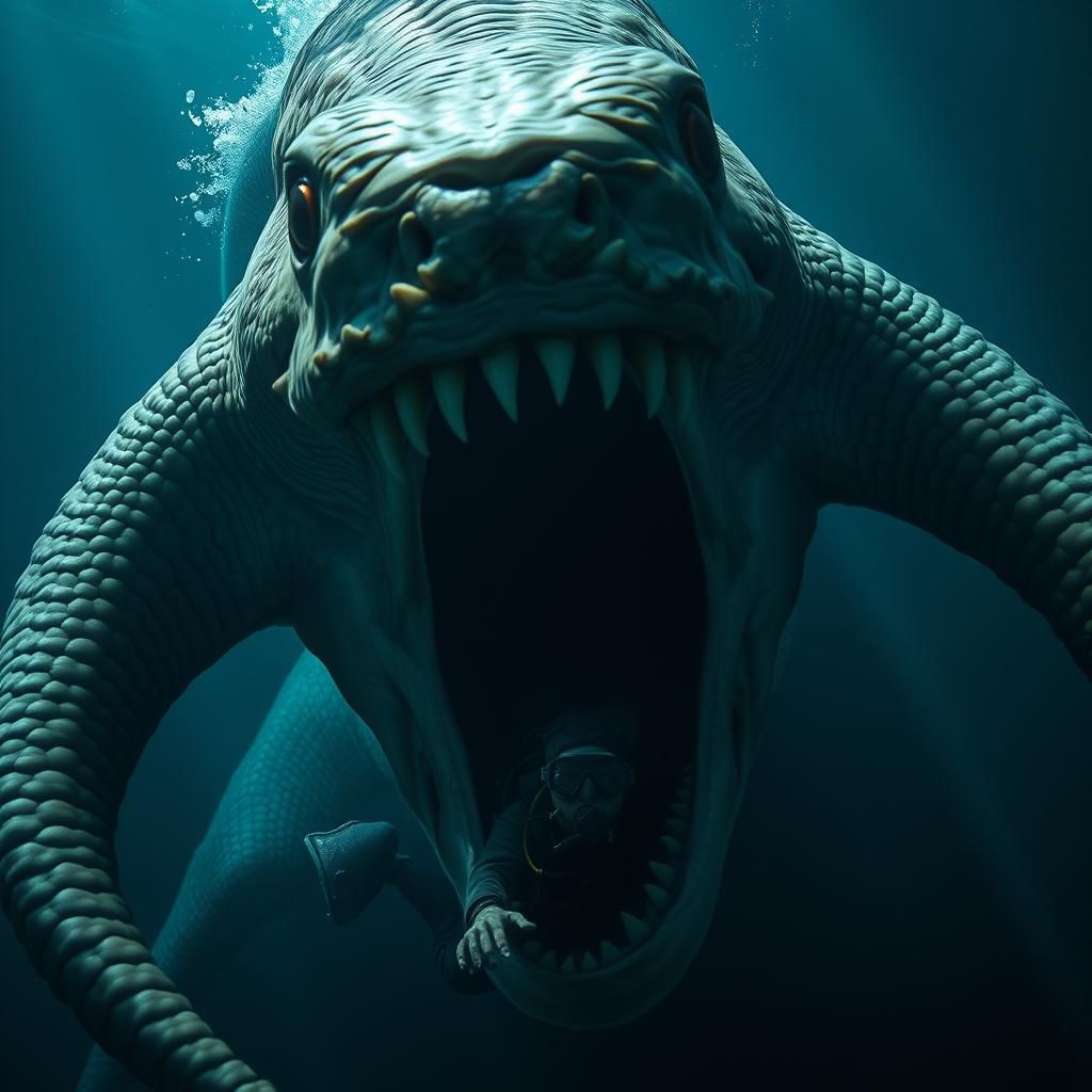 Gargantuan Moray Eel Ascending from Challenger Deep