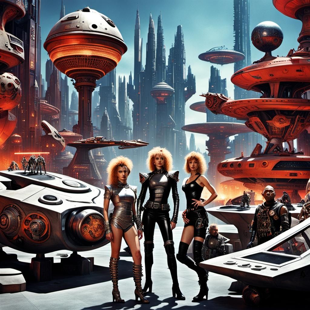 Barbarella and Red Dwarf in Futurepunk City