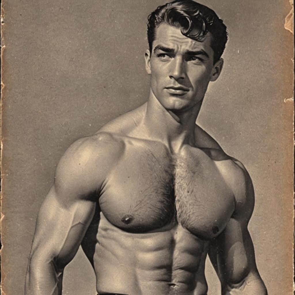 1950s Pulp Cover: Handsome Shirtless Man