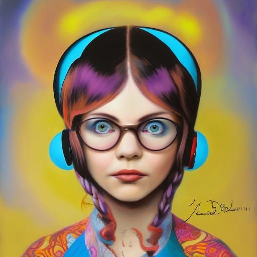 Headphones girl VI (Stable Diffusion)