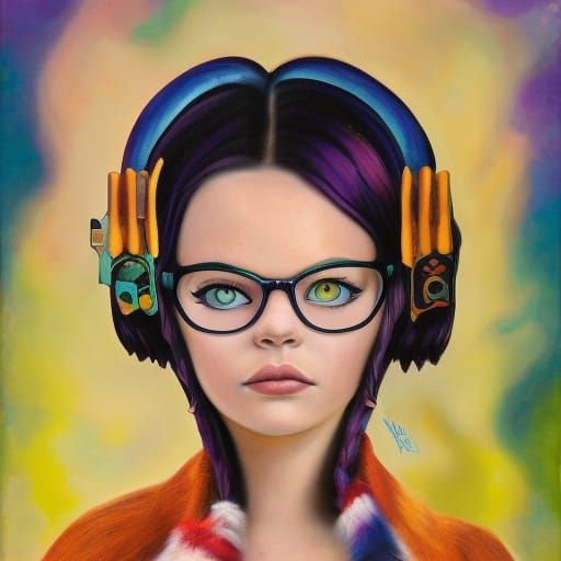 Headphones girl VI (Stable Diffusion)