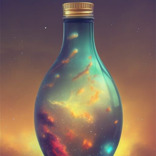 Universes in Glass Bottles: Photorealistic Art