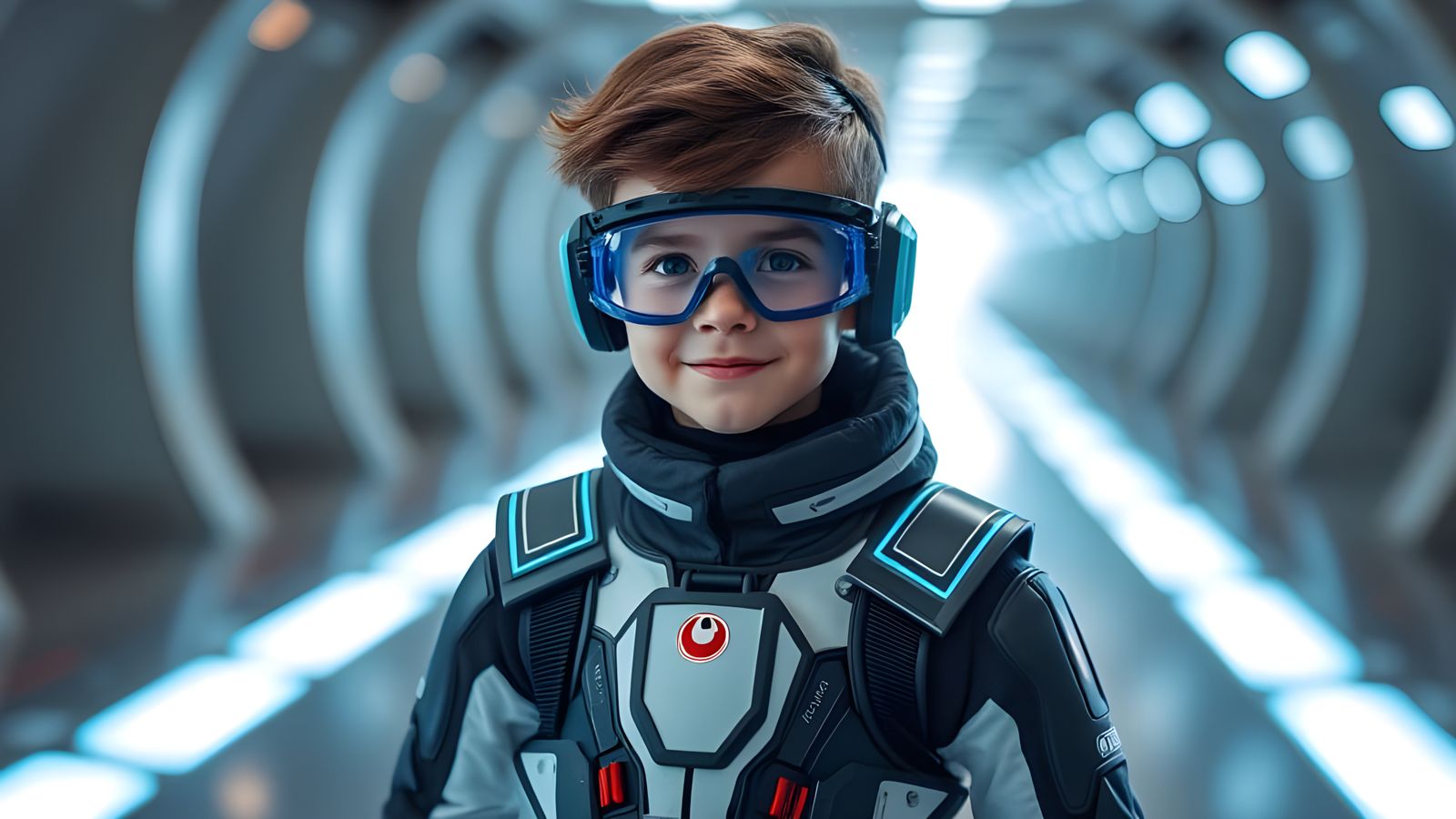 Boy in Futuristic Clothing