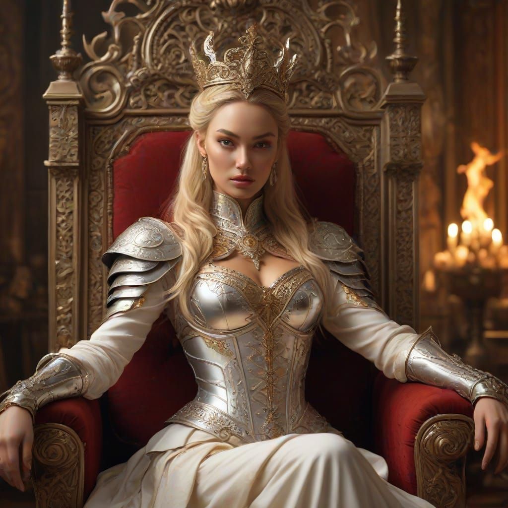 Ethereal Knightess Reigns Supreme in Golden Hour