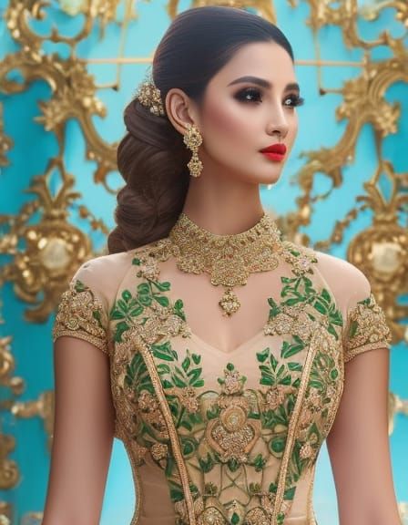 Filigree Dress: Royal Style in 3D Art