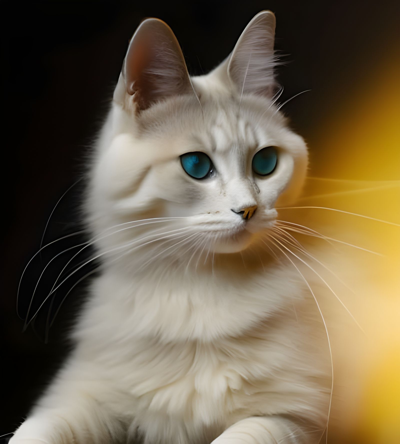 Cats on Antique Furniture with Dreamlike Light